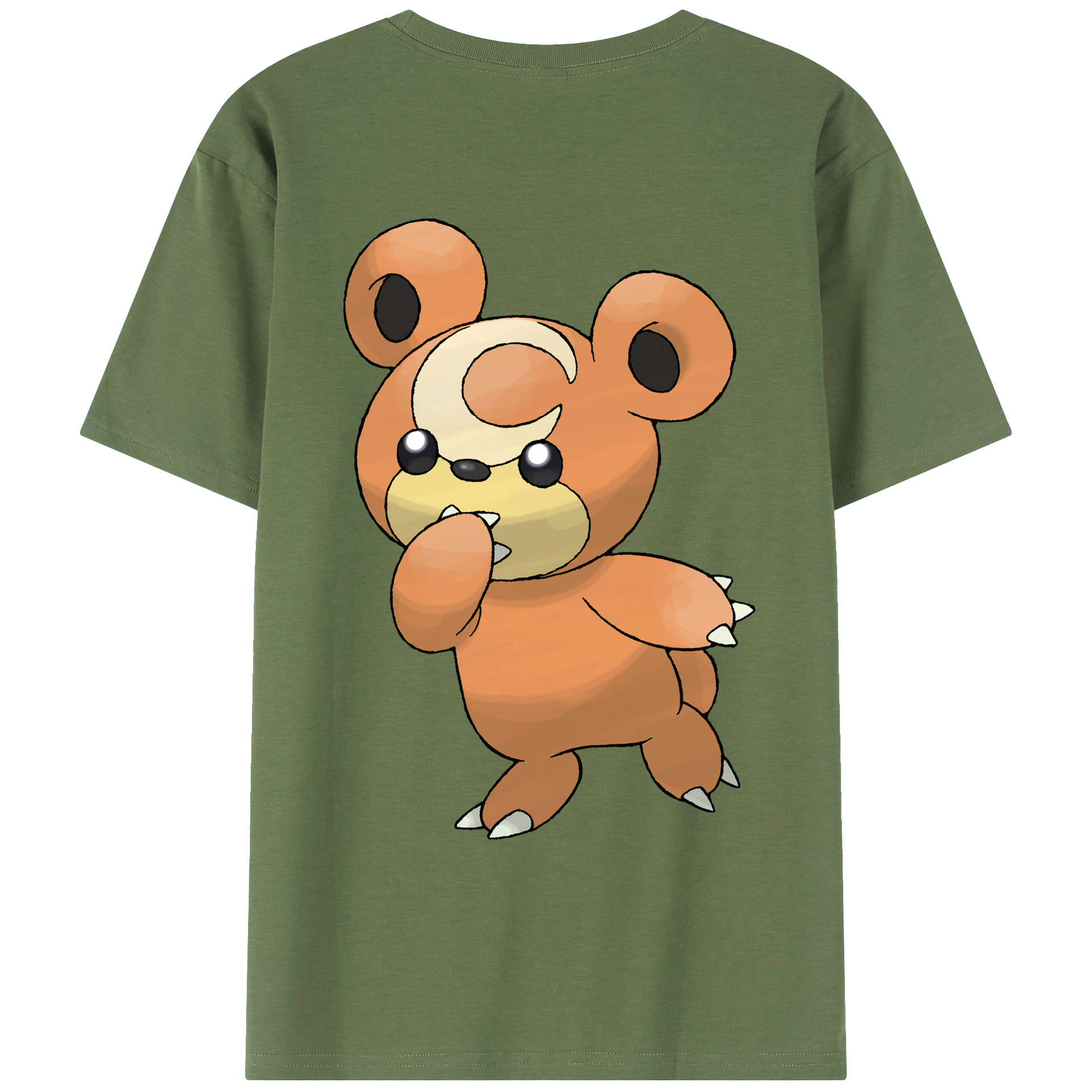 （画像用） ポケットモンスター Pokémon 綿100％ メンズ半袖Tシャツ（バックプリント） 通気性